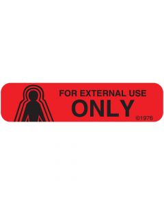 Communication Label (Paper, Permanent) For External Use 1 9/16" x 3/8" Red - 500 per Roll, 2 Rolls per Box