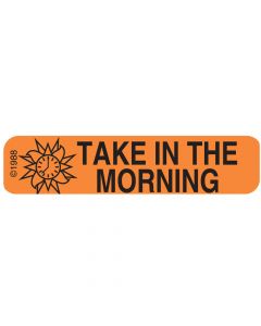 Communication Label (Paper, Permanent) Take In Morning 1 9/16" x 3/8" Orange - 500 per Roll, 2 Rolls per Box