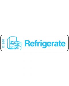 Communication Label (Paper, Permanent) Refrigerate 1 9/16" x 3/8" White - 500 per Roll, 2 Rolls per Box