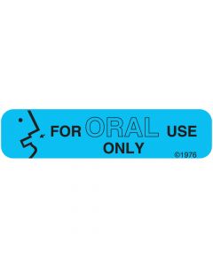 Communication Label (Paper, Permanent) For Oral Use only 1 9/16" x 3/8" Blue - 500 per Roll, 2 Rolls per Box