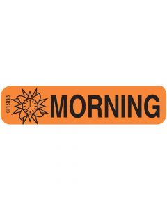 Communication Label (Paper, Permanent) Morning 1 9/16" x 3/8" Orange - 500 per Roll, 2 Rolls per Box