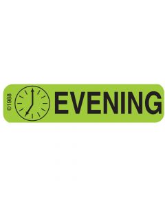 Communication Label (Paper, Permanent) Evening 1 9/16" x 3/8" Green - 500 per Roll, 2 Rolls per Box