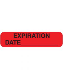 Communication Label (Paper, Permanent) Expiration Date 1 9/16" x 3/8" Red - 500 per Roll, 2 Rolls per Box