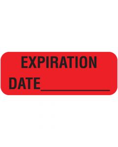 Communication Label (Paper, Permanent) Expiration Date 1 11/16" x 5/8" Red - 450 per Roll, 2 Rolls per Box