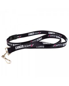 5/8" "Cancer Warrior" Black Lanyard