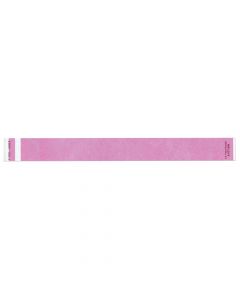 Short Stay® Write-On Tyvek® Wristband 1" x 10" Adult/Pediatric Day Glow Pink, 1000 per Box