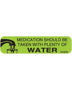 Communication Label (Paper, Permanent) Medication Taken 1 9/16" x 3/8" Green - 500 per Roll, 2 Rolls per Box