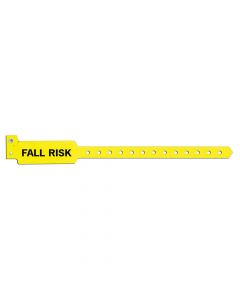 Sentry® Alert Bands® Poly "Fall Risk" Pre-Printed, State Standardization 1" x 10-1/4" Adult/Pediatric Yellow, 500 per Box