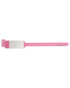 Sentry® Bar Code LabelBand® Shield Wristband Poly 1-1/4" x 10-3/4" Adult/Pediatric Pink, 500 per Box