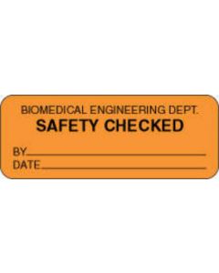 Label Paper Removable Biomedical Engineering 2 1/4" x 7/8", Fl. Orange, 1000 per Roll