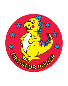 Label Pediatric Award Sticker Paper Permanent Dinosaur Power Red, 250 per Roll