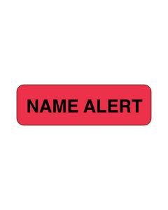 Lab Communication Label (Paper, Permanent) Name Alert 1 1/4"x3/8" Fluorescent Red - 1000 per Roll