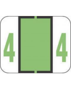 TAB® Compatible 1282 Color Code Label Numeric "4" 1-1/4" x 1" Light Green Permanent, 500 per Roll