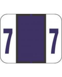 TAB® Compatible 1282 Color Code Label Numeric "7" 1-1/4" x 1" Dark Purple Permanent, 500 per Roll