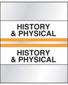 Chart Tab Paper History & Physical 1 1/4" x 1 1/2" Orange 100 per Package