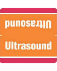 Label Wraparound Paper Permanent Ultrasound 1-7/8" X 1-7/8" Orange with Red, 1000 per Roll