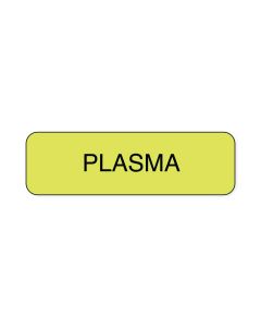 Lab Communication Label (Paper, Permanent) Plasma  1 1/4"x3/8" Fluorescent Yellow - 1000 per Roll