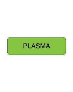 Lab Communication Label (Paper, Permanent) Plasma  1 1/4"x3/8" Fluorescent Green - 1000 per Roll