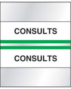 Chart Tab Paper Consults Consults 1 1/4" x 1 1/2" Green 100 per Package