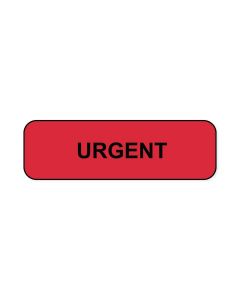 Lab Communication Label (Paper, Permanent) Urgent  1 1/4"x3/8" Fluorescent Red - 1000 per Roll