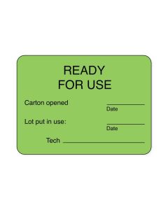 Lab Communication Label (Paper, Permanent) Ready for Use  2 3/8"x1 3/4" Fluorescent Green - 1000 per Roll