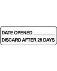 Communication Label (Paper, Permanent) Date Opened 1 1/2" x 1/2" White - 1000 per Roll