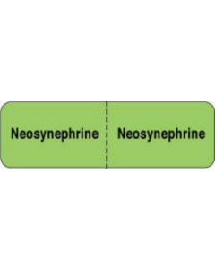 IV Label Wraparound Paper Permanent Neosynephrine |  2 7/8"x7/8" Fl. Green 1000 per Roll