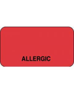 Label Paper Permanent Allergic  1 5/8"x7/8" Fl. Red 1000 per Roll