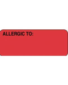 Label Paper Permanent Allergic To:  2 1/4"x7/8" Fl. Red 1000 per Roll