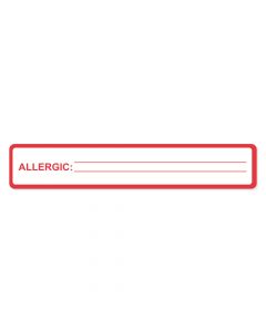 Label Paper Permanent Allergic  5-1/2"x1" White with Red 500 per Roll