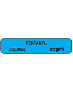 Anesthesia Label (Paper, Permanent) Fentanyl (Sublimaze) 1 1/2" x 1/3" Blue - 1000 per Roll