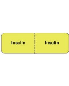 IV Label Wraparound Paper Permanent Insulin | Insulin  2 7/8"x7/8" Fl. Yellow 1000 per Roll