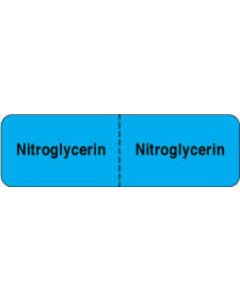 IV Label Wraparound Paper Permanent Nitroglycerin |  2 7/8"x7/8" Blue 1000 per Roll