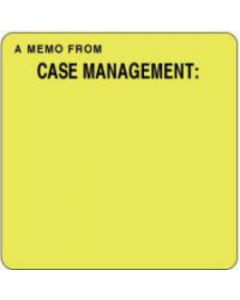 Label Paper Removable A Memo From Case Management 2 1/2" x 2 1/2", Fl. Yellow, 500 per Roll