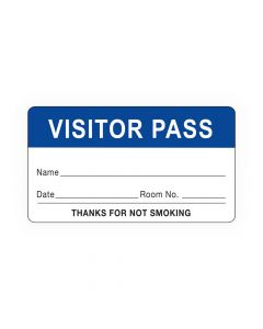 Visitor Pass Label Paper Removable "Visitor Pass Name" 1-1/2" Core 2-3/4" x 1-3/4" Dark Blue, 1000 per Roll