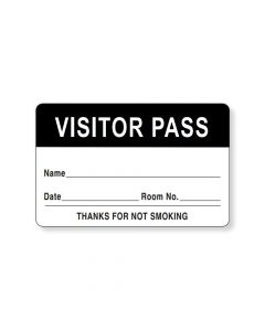 Visitor Pass Label Paper Removable "Visitor Pass Name" 1-1/2" Core 2-3/4" x 1-3/4" Black, 1000 per Roll