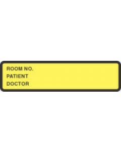 Binder/Chart Label Paper Removable Room No. Patient 5 3/8" x 1 3/8" Yellow 500 per Roll