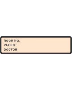 Binder/Chart Label Paper Removable Room No. Patient 5 3/8" x 1 3/8" Salmon 500 per Roll