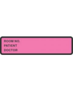 Binder/Chart Label Paper Removable Room No. Patient 5 3/8" x 1 3/8" Fl. Pink 500 per Roll