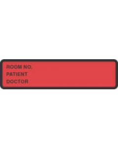 Binder/Chart Label Paper Removable Room No. Patient 5 3/8" x 1 3/8" Fl. Red 500 per Roll