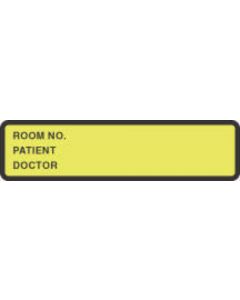 Binder/Chart Label Paper Removable Room No. Patient 5 3/8" x 1 3/8" Fl. Yellow 500 per Roll