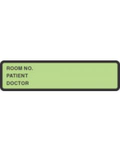 Binder/Chart Label Paper Removable Room No. Patient 5 3/8" x 1 3/8" Bright Green 500 per Roll