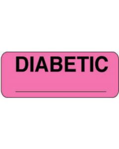 Label Paper Permanent Diabetic ___  2 1/4"x7/8" Fl. Pink 1000 per Roll