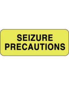 Label Paper Permanent Seizure Precautions 2 1/4" x 7/8", Fl. Yellow, 1000 per Roll