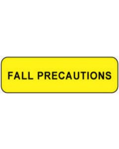 Label Paper Removable Fall Precautions 1 1/4" x 3/8", Yellow, 1000 per Roll