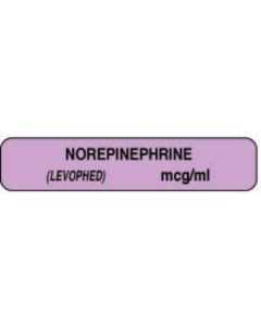 Anesthesia Label (Paper, Permanent) NorEpinephrine 1 1/2" x 1/3" Lilac - 1000 per Roll