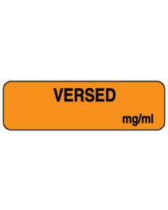 Anesthesia Label (Paper, Permanent) Versed mg / ml 1 1/2" 1 1/4" x 3/8" Orange - 1000 per Roll