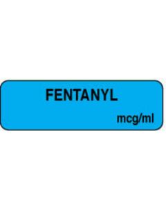 Anesthesia Label (Paper, Permanent) Fentanyl mcg/ml 1 1/2" 1 1/4" x 3/8" Blue - 1000 per Roll