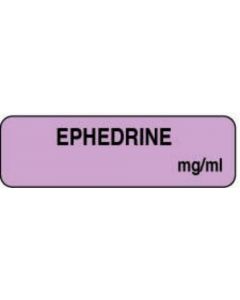 Anesthesia Label (Paper, Permanent) Ephedrine mg/ml 1 1/4" x 3/8" Violet - 1000 per Roll