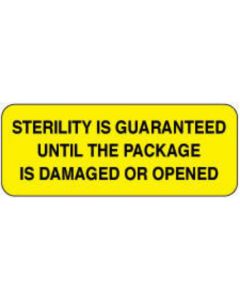 Label Paper Permanent Sterility Is 2 1/4" x 7/8", Yellow, 1000 per Roll